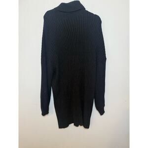 Black Sweater Turtle‎ Neck Dress Size L with Bishop Sleeves